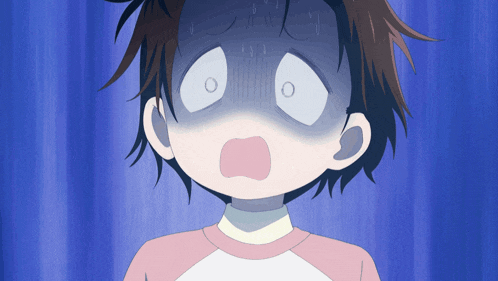 a cartoon character with a surprised look on their face