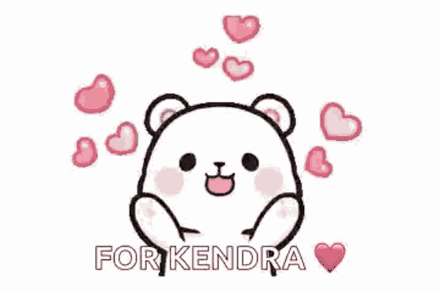 a cartoon of a bear with hearts coming out of its mouth .