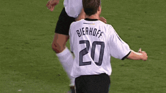 a soccer player with the name bierhoff on the back of his shirt