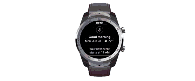 a smart watch displays a message that says good morning