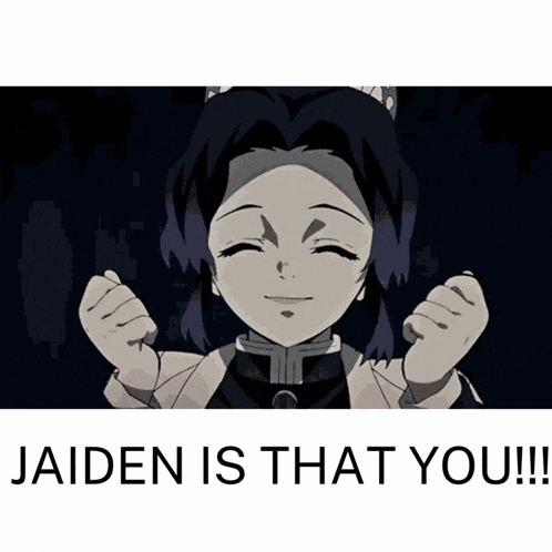 a picture of a girl with the words " jaiden is that you "