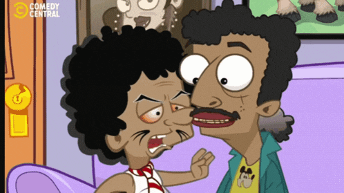 a cartoon of a man and a boy with comedy central written on the bottom