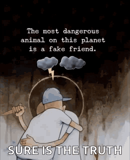 the most dangerous animal on this planet is a fake friend .. sure is the truth