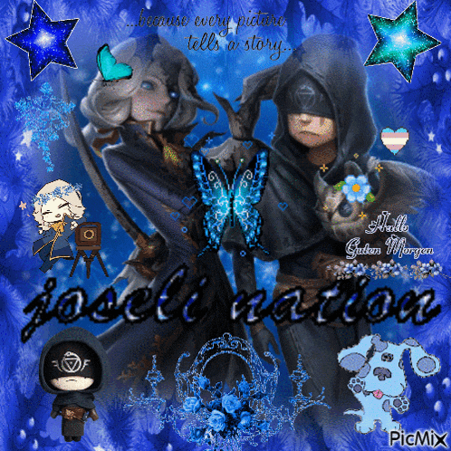 a picture of a man and a woman with a blue background and the words joseli nation