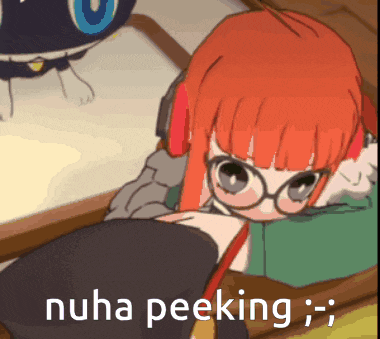 a cartoon of a girl with the words nuha peeking