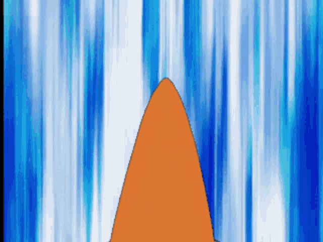 a cartoon drawing of a cone with a blue background