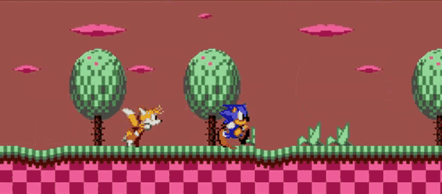 sonic the hedgehog and tails the fox are playing a video game