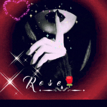a picture of a hand with the word rose written on it