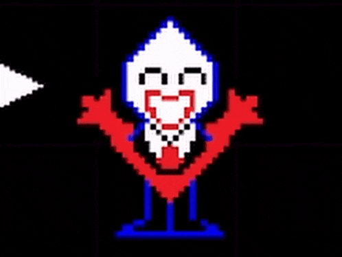 a pixel art drawing of a man in a suit and tie
