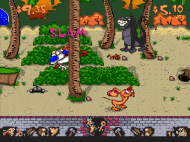 a screen shot of a video game with the word slam on the screen