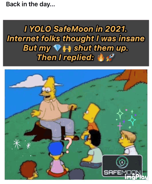 a cartoon of bart simpson talking to a group of kids with the words " back in the day " on the bottom