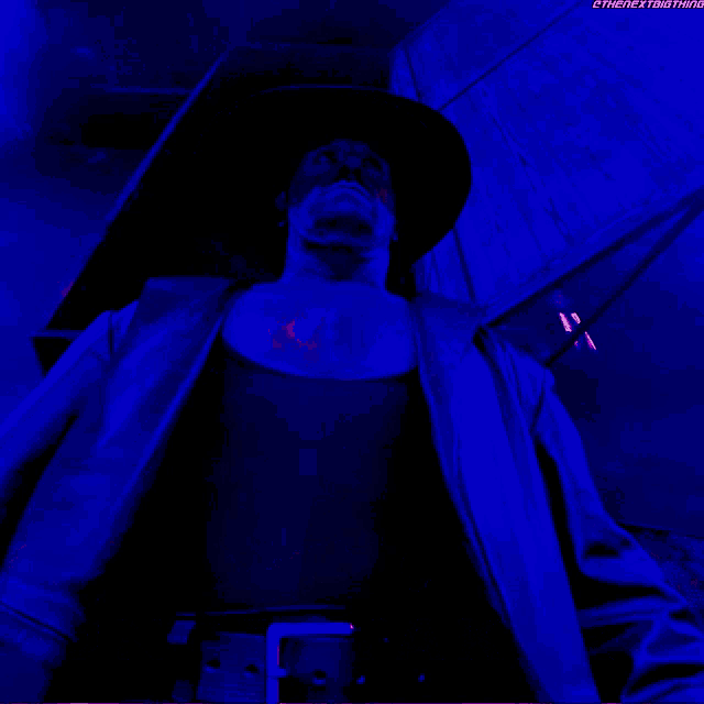 a poster for the undertaker with a man in a hat