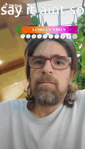 a man wearing glasses and a white shirt says " it ain t so "