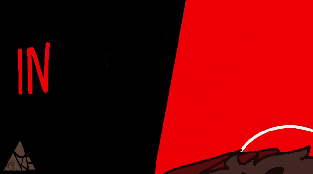 a drawing of a person with the word in in the background