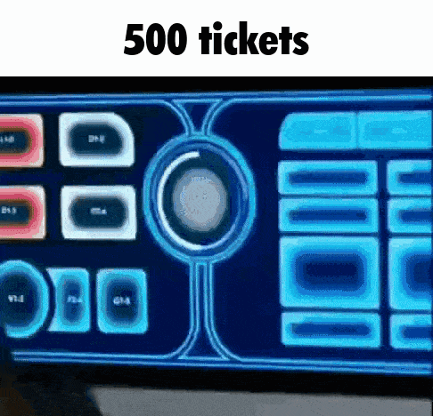 a computer screen with the words 500 tickets on it