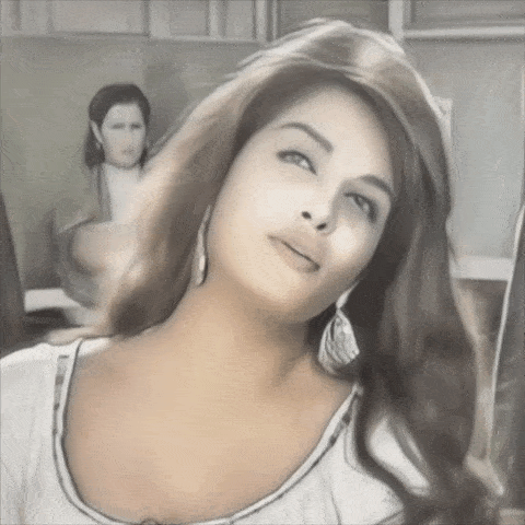 a drawing of a woman with long hair looking up