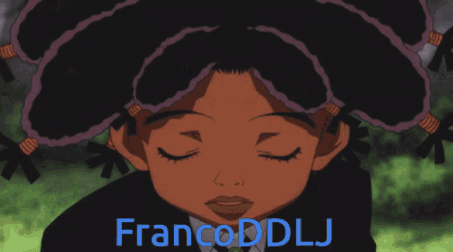 a cartoon of a girl with the name francoddlj on it
