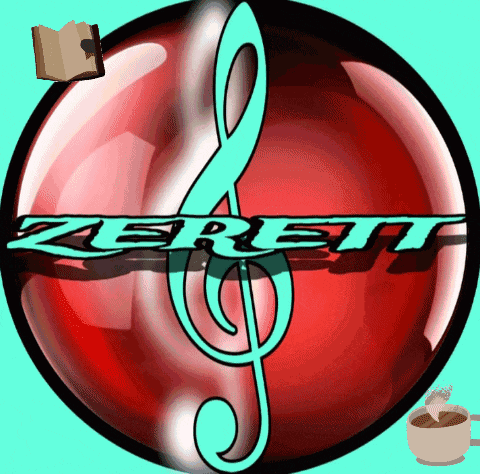 a red circle with a treble clef and the word zeret