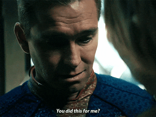 a close up of a man 's face with the words you did this for me