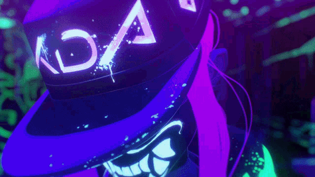 a person is standing in front of a glow in the dark dragon