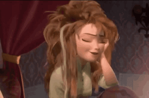 a cartoon character says i 'm awake in a room