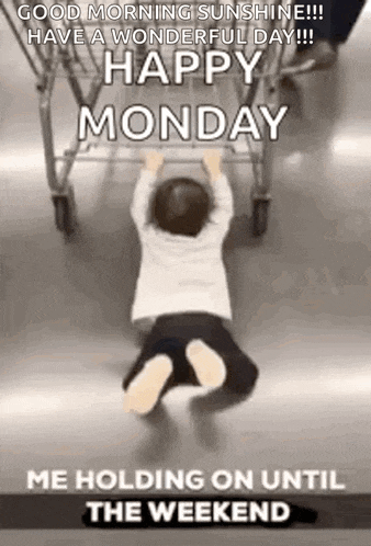 a little boy is climbing on top of a shopping cart .