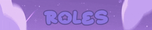 a purple background with the word roles written in purple letters