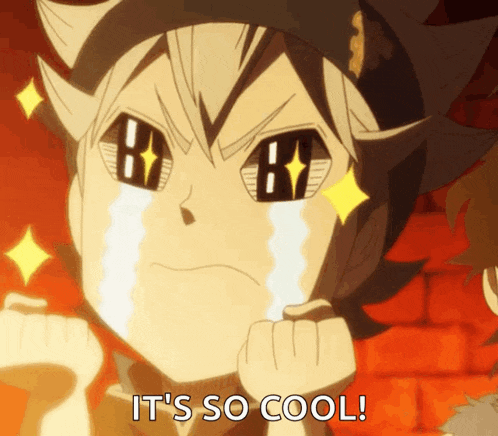 a cartoon character with tears in his eyes and the words it 's so cool