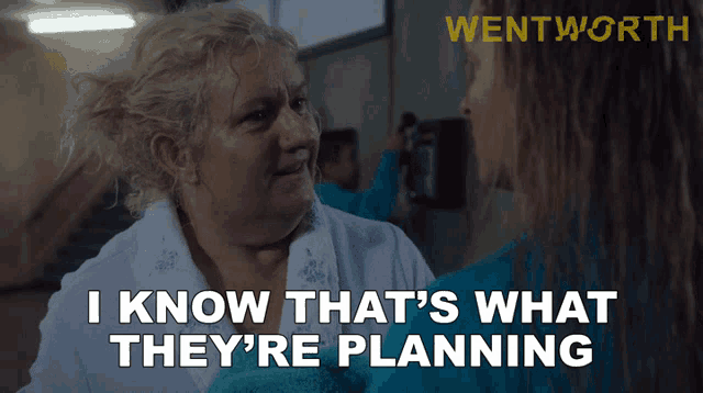 an ad for wentworth shows two women talking