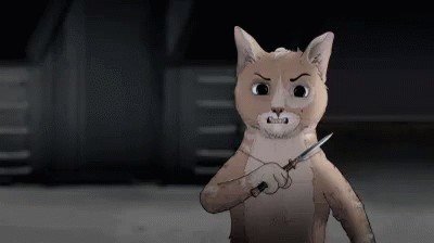 Watch Ur Back GIF - Cat Knife Violent GIFs