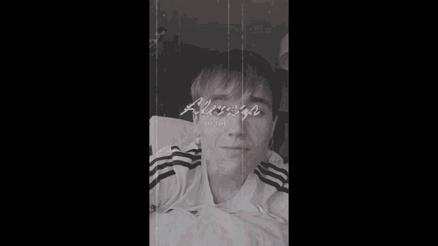 a black and white photo of a young man with the words always in the long river of time below him
