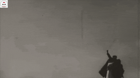 a shadow of a man on a horse with the words krasnaya armiya marsh marsh vperiod