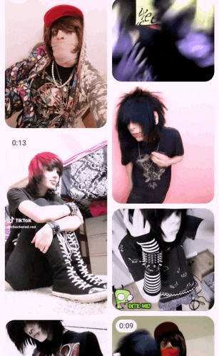 a collage of images of a boy with a sticker that says ' cute me ' on it