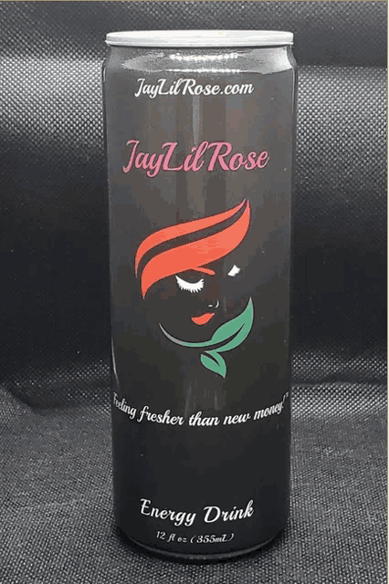 a can of jay lil rose energy drink sitting on a table
