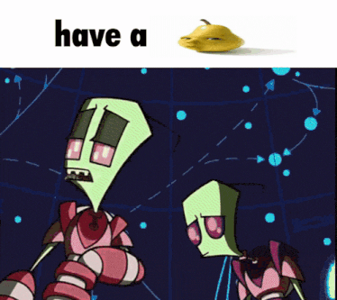 a picture of a pear with a face on it and the words have a pear