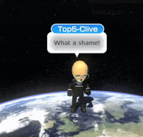 a cartoon character with a speech bubble that says top5-clive