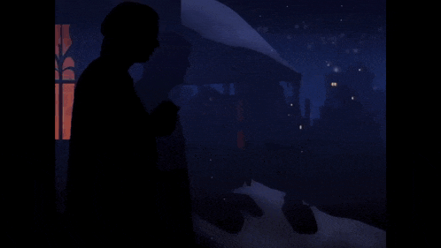 a silhouette of a person is visible in a dark room