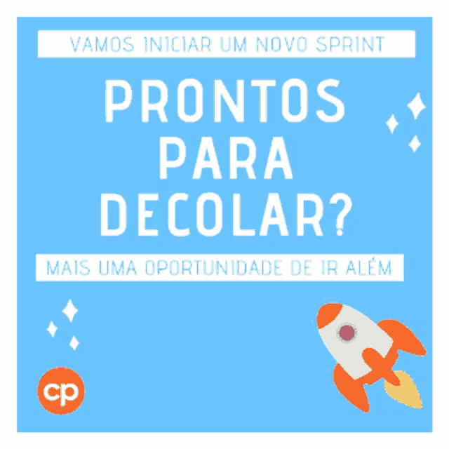 an advertisement for prontos para decolar with a rocket in the background