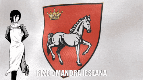 a drawing of a horse with a crown and the name rezee mandra ieseana