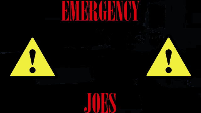 a warning sign that says emergency joe 's in red