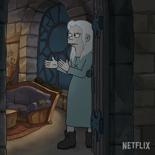 a cartoon character says all right everybody out on a netflix poster