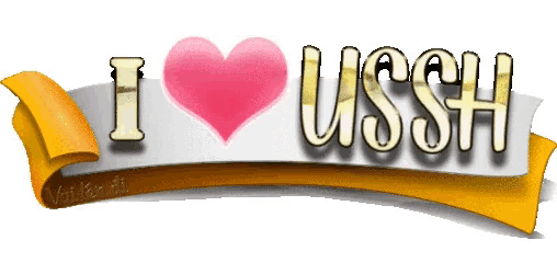 a banner that says i love ussh with a heart on it