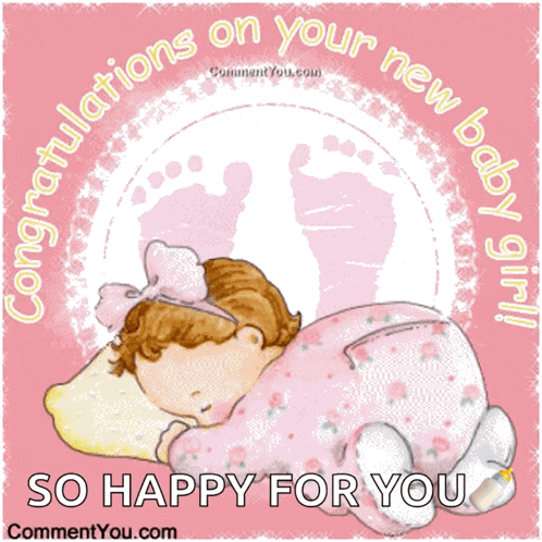 congratulations on your new baby girl with a picture of a baby girl
