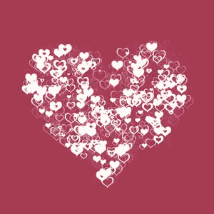 a heart made of white hearts on a red background with the words eres el amor de mi vida below it