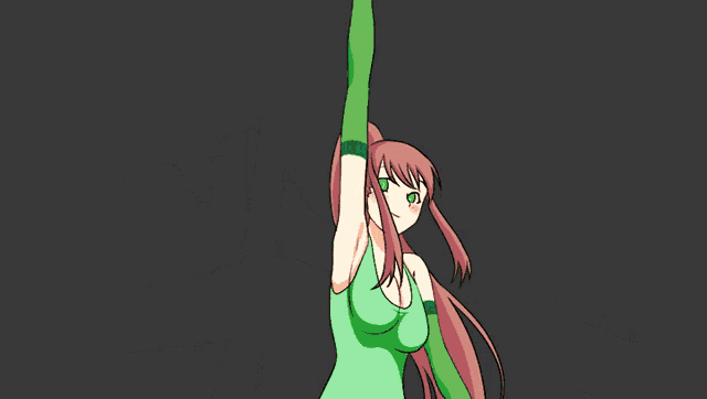 a close up of a woman 's hair with a green background