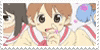 a stamp with a picture of a girl brushing her teeth