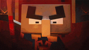 a close up of a minecraft character 's face