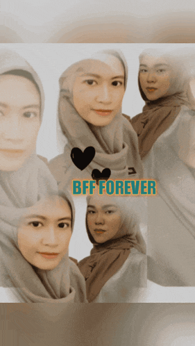 a woman wearing a hijab with the words bff forever on the bottom