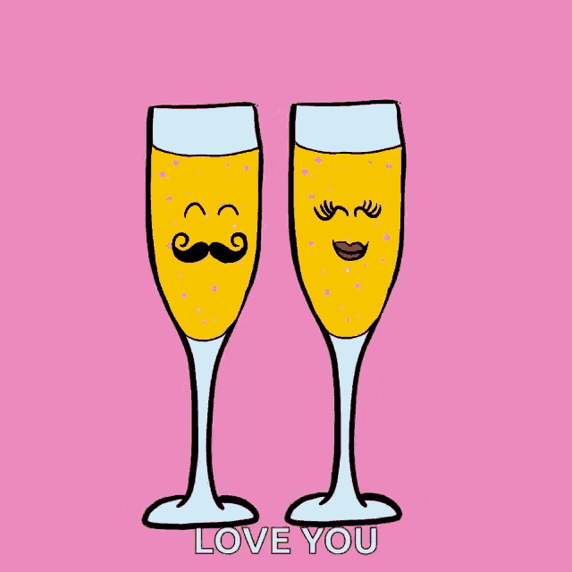 two glasses of champagne with faces on them saying happy 2020