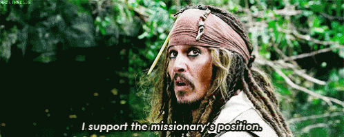I Support The Missionary'S Position - Missionary GIF - Missionary Pirates Of The Carribean Johnny Depp GIFs